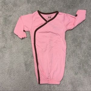 BabySoy Pink Kimono-Style Infant Gown, 0-3 Months